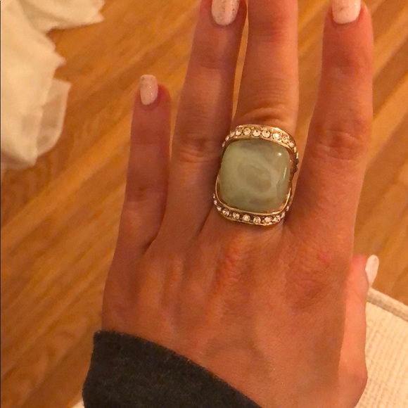 Crystal ring with teal crystal - Picture 4 of 7